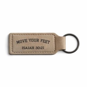 Move Your Feet- Leather Keychain